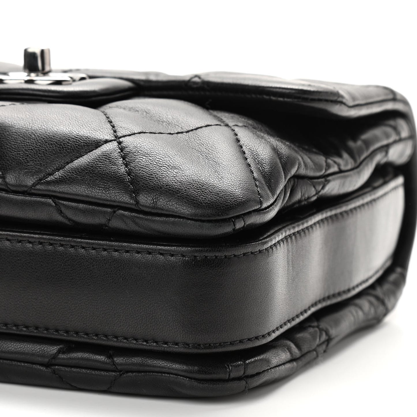 Lambskin Quilted Mini Chanel 3 Flap Black