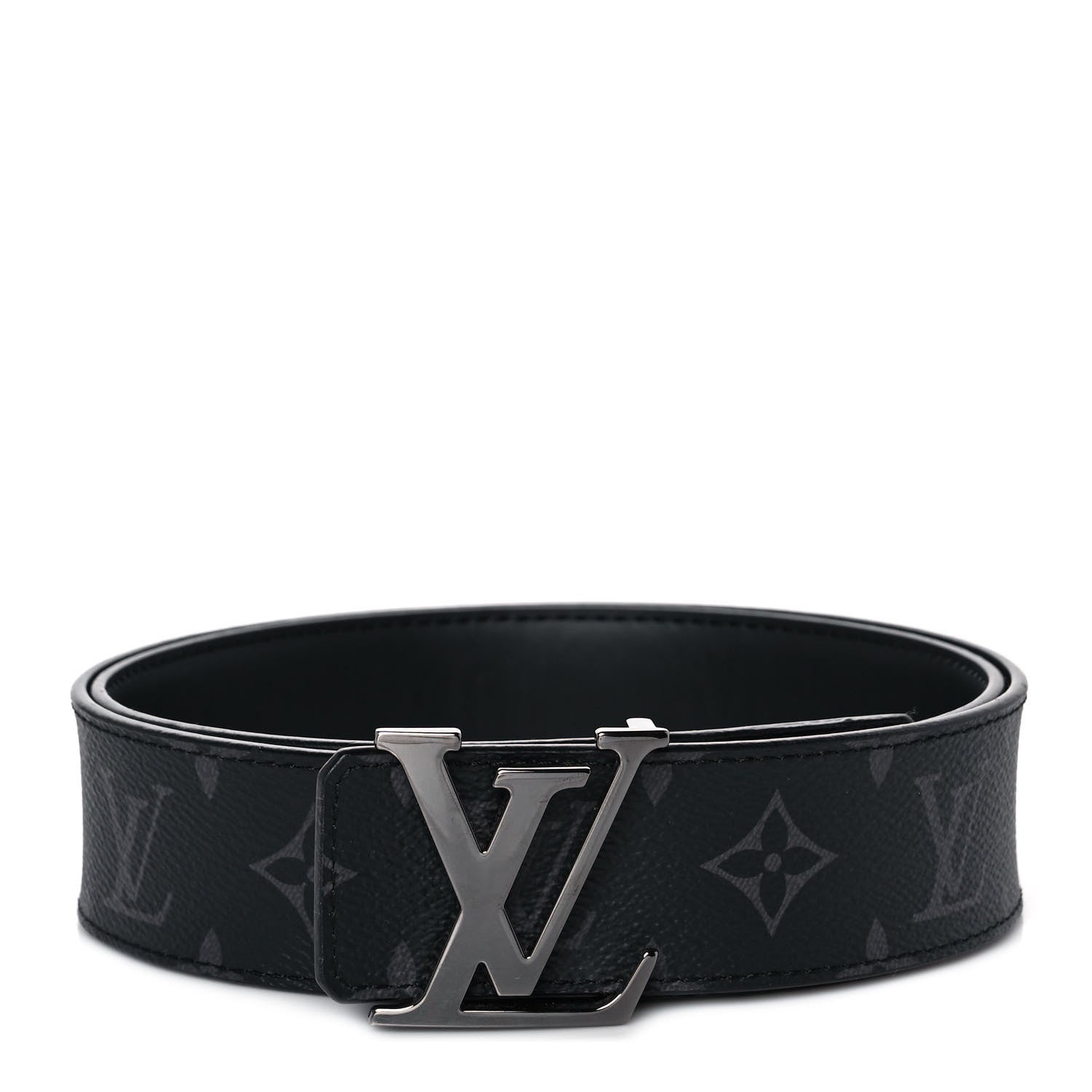 Louis Vuitton Monogram Eclipse Taigarama 40mm LV Initiales Reversible Belt 85 34 Black 1 of 6
