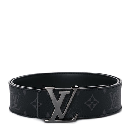 Louis Vuitton Monogram Eclipse Taigarama 40mm LV Initiales Reversible Belt 85 34 Black 1 of 6