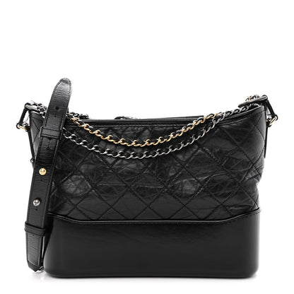 Chanel Aged Calfskin Quilted New Medium Gabrielle Hobo Black 1 of 11