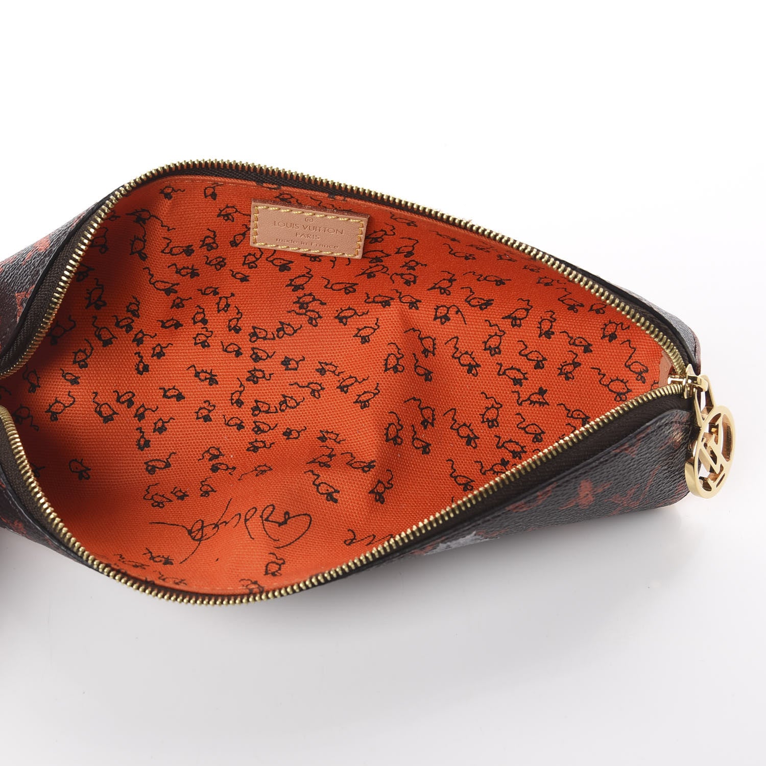 Louis Vuitton Catogram Elizabeth Pouch Orange Marron 4 of 5
