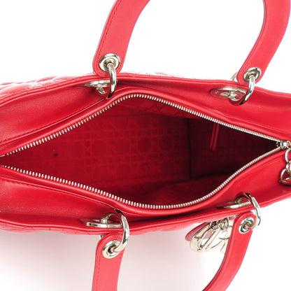 Christian Dior Lambskin Cannage Large Lady Dior Red 5 of 7