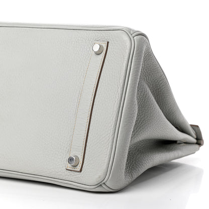 Hermes Taurillon Clemence Birkin 35 Gris Perle 9 of 13