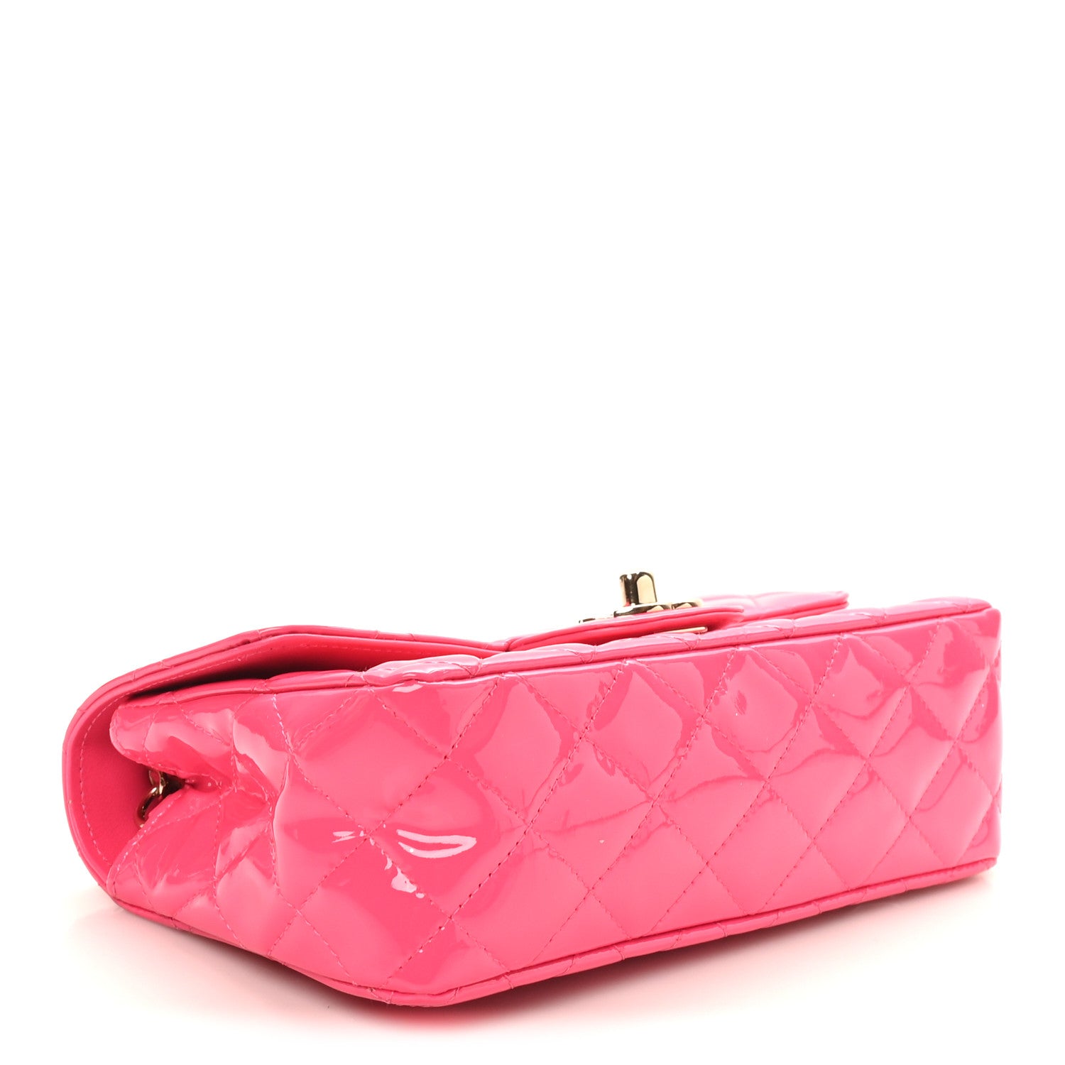 Chanel Patent Calfskin Quilted Mini Rectangular Flap Pink 4 of 10