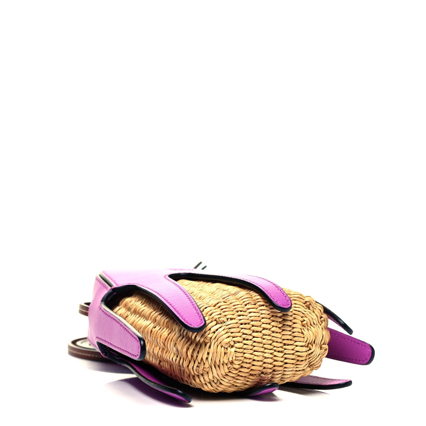 Calfskin Wicker Paula's Ibiza Octopus Mini Crossbody Natural Purple Multicolor