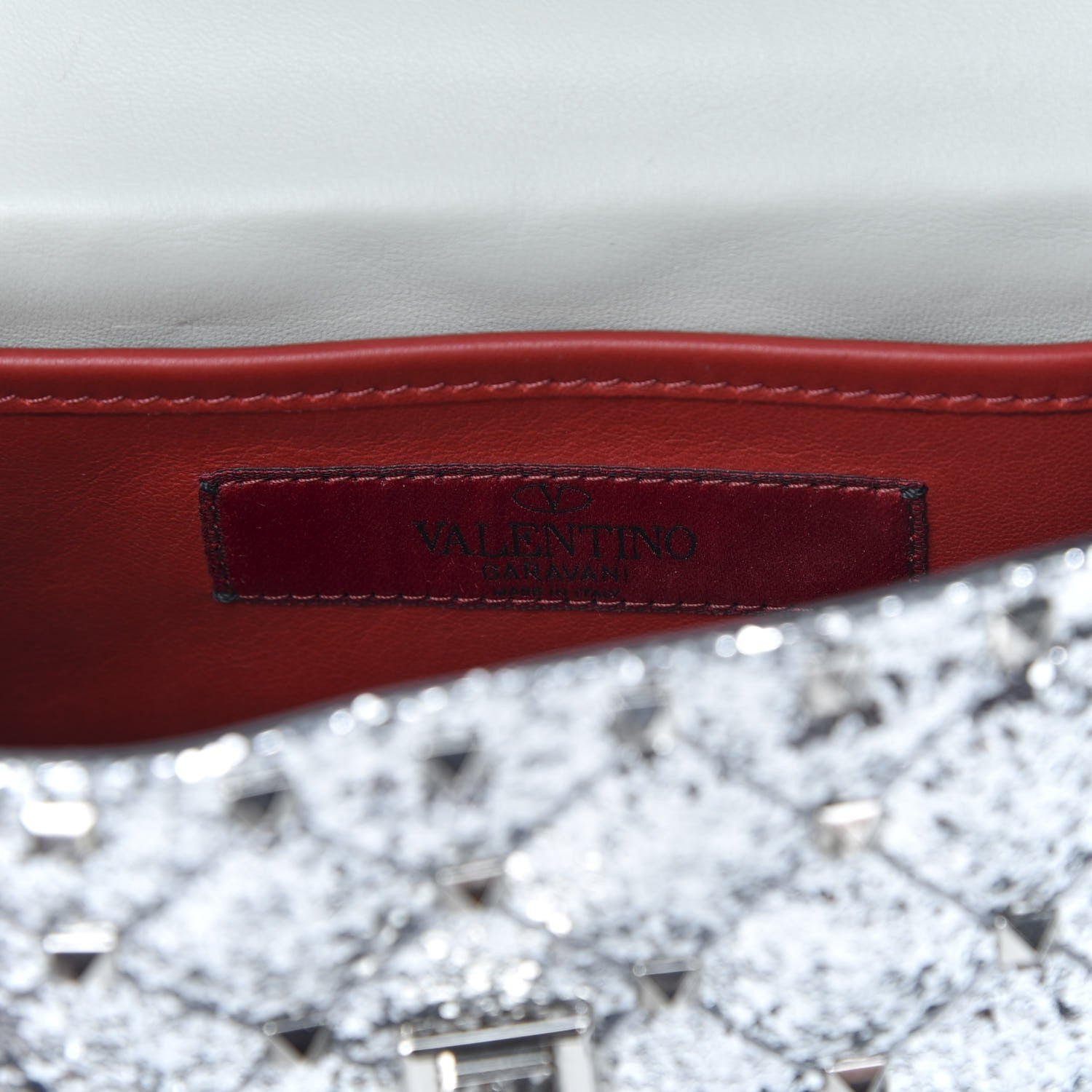 Valentino Garavani Glitter Mini Rockstud Spike Shoulder Bag Silver 8 of 10