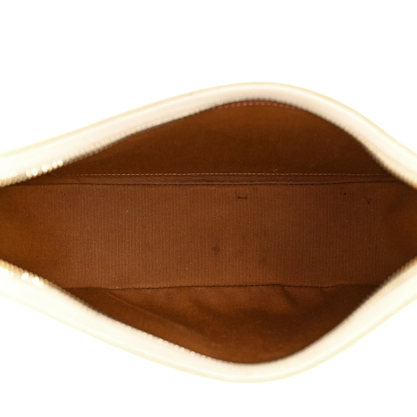 Canvas Calfskin Ava Triomphe Shoulder Bag White