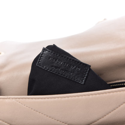Saint Laurent Lambskin Matelasse Monogram Medium Niki Chain Satchel Dark Beige 9 of 10