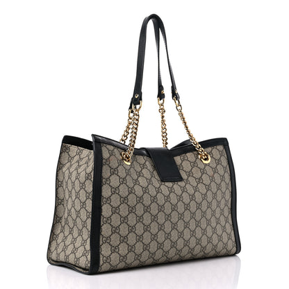 Gucci GG Supreme Monogram Medium Padlock Tote Black 3 of 19