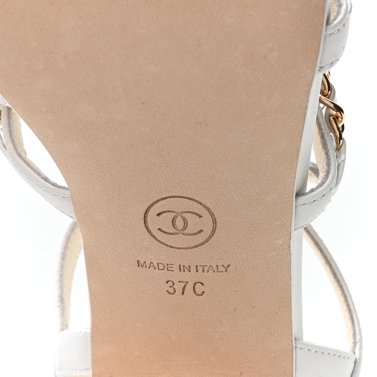 Lambskin Cap Toe Chain Slingback Pumps 37 White Black