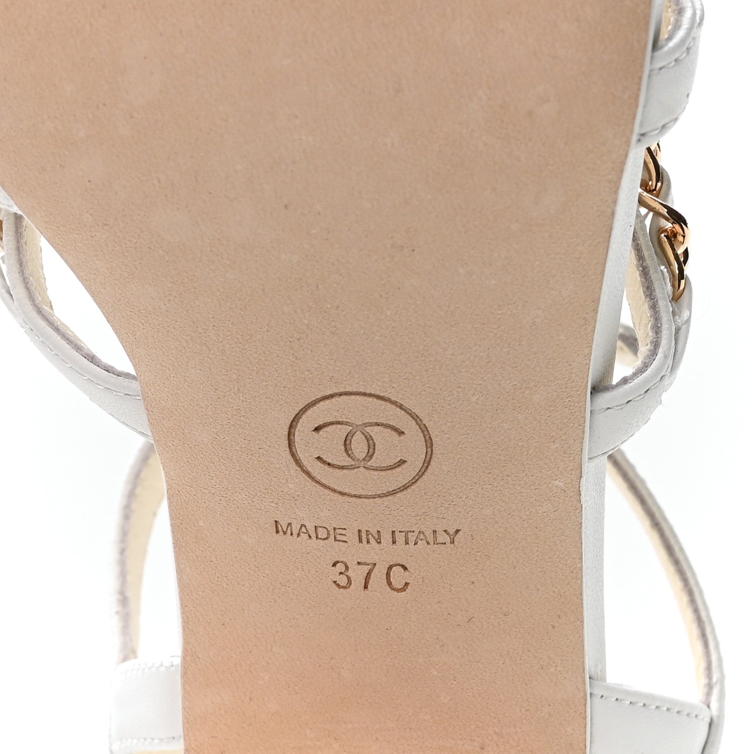 Chanel Lambskin Cap Toe Chain Slingback Pumps 37 White Black 14 of 16