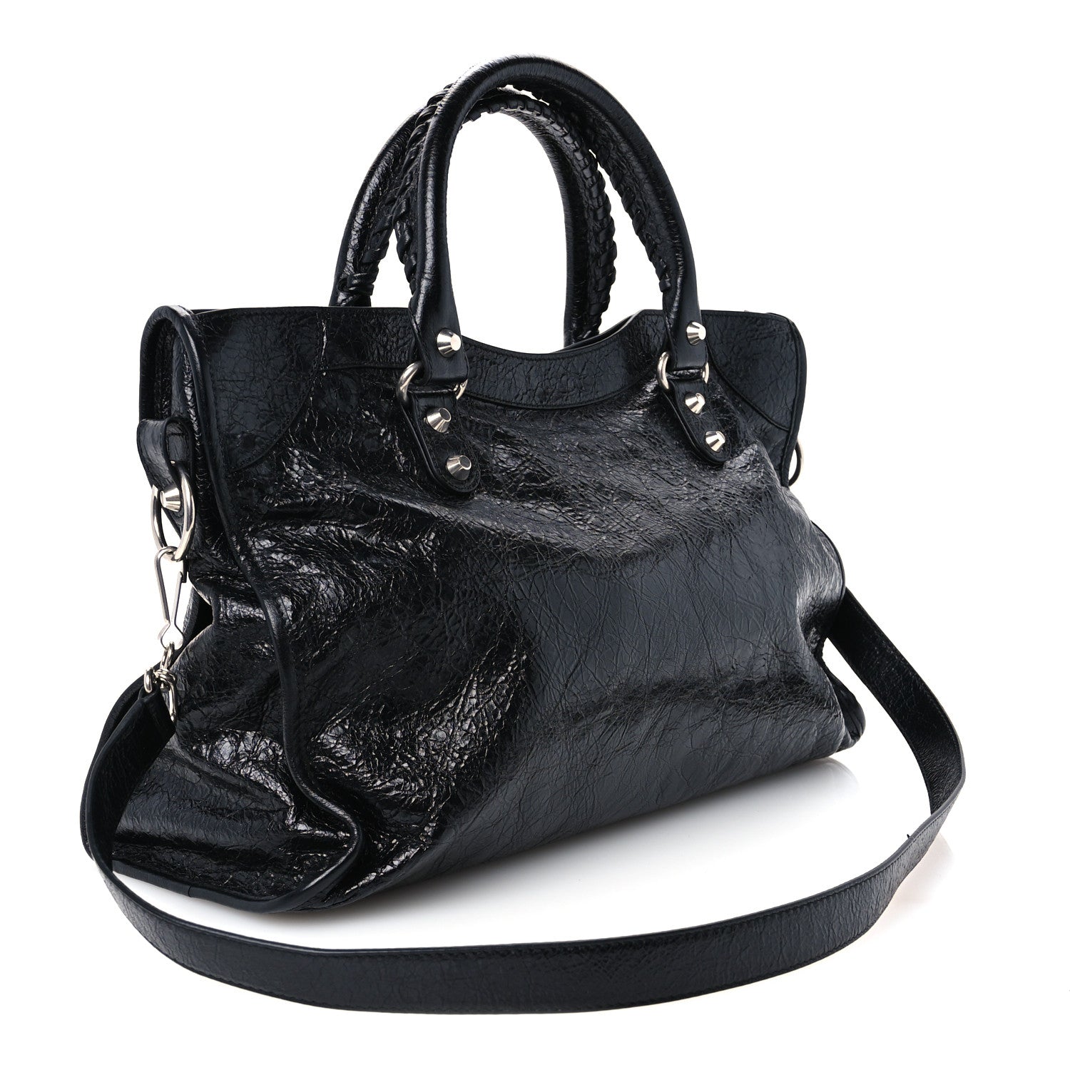 Balenciaga Agneau Arena Silver Hardware Medium Le City Black 3 of 11