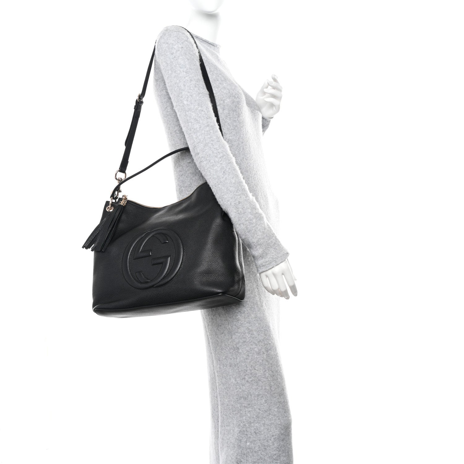 Gucci Pebbled Calfskin Large Soho Hobo Black 2 of 9