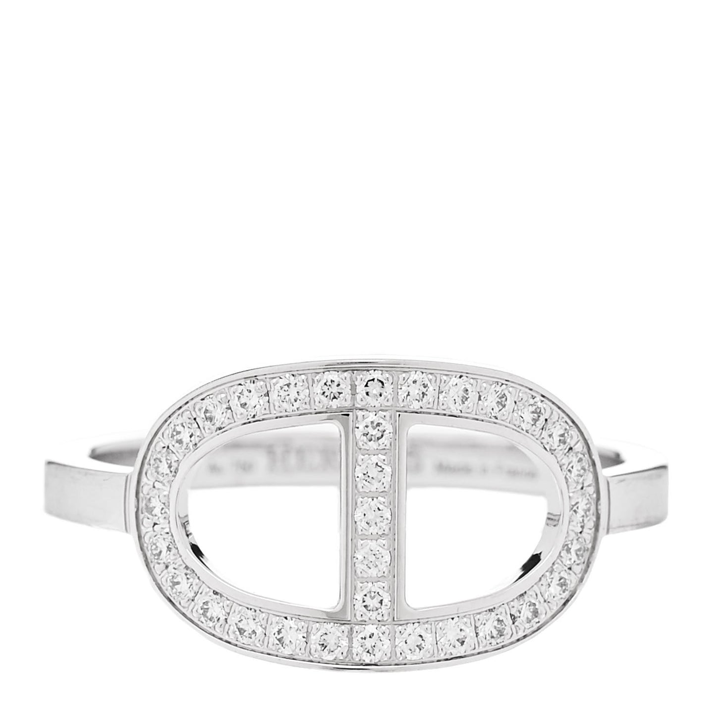 18K White Gold Diamond MM Chaine d'Ancre Contour Ring 54 6.75