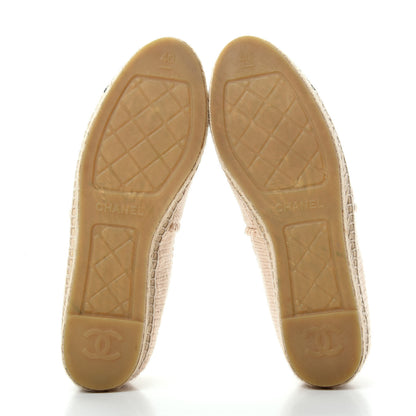 Chanel Knitted Wool Lambskin Chain CC Espadrilles 40 Beige 6 of 10