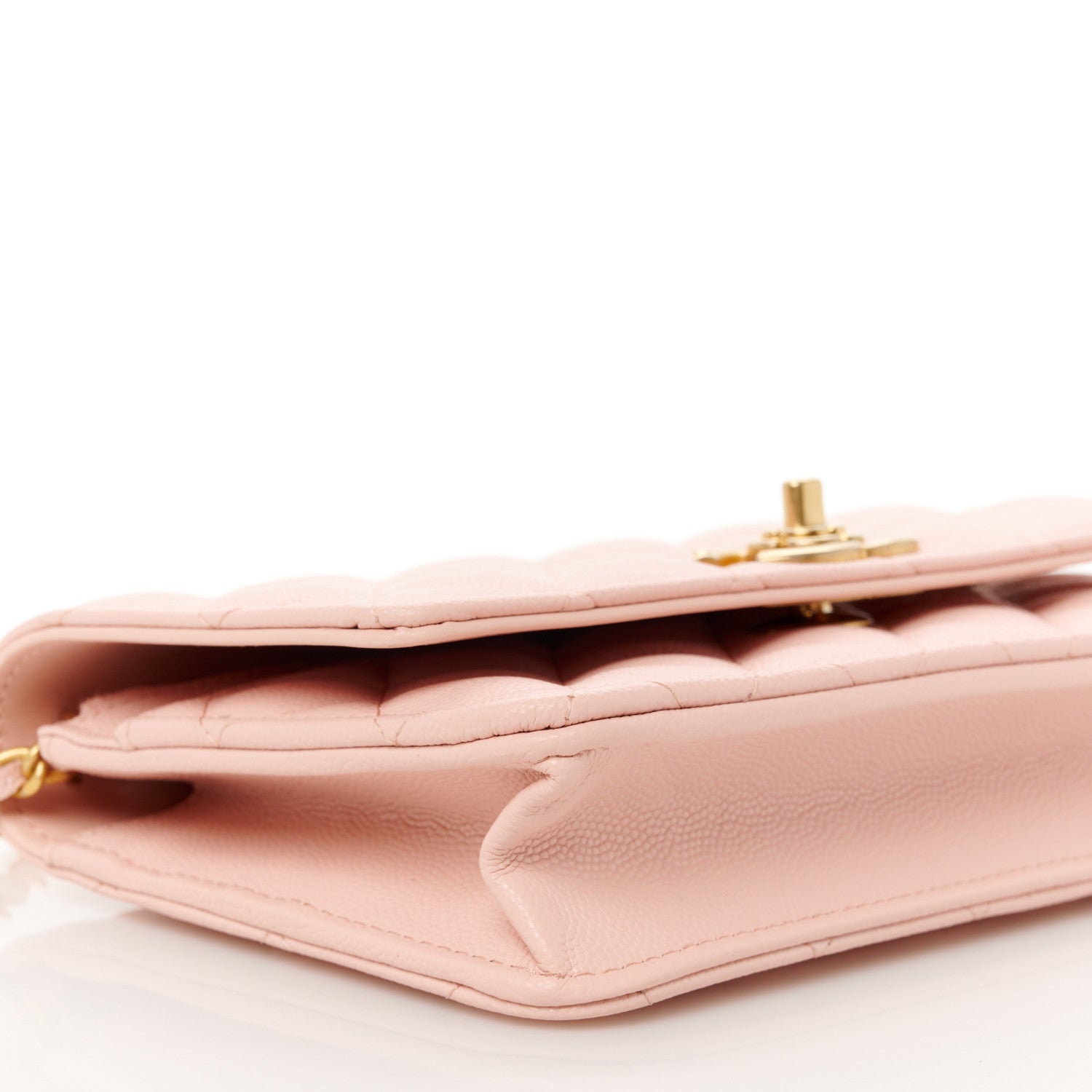 Chanel Caviar Quilted Camellia Wallet On Chain WOC Light Pink 10 of 12