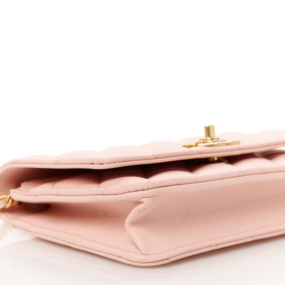 Chanel Caviar Quilted Camellia Wallet On Chain WOC Light Pink 10 of 12