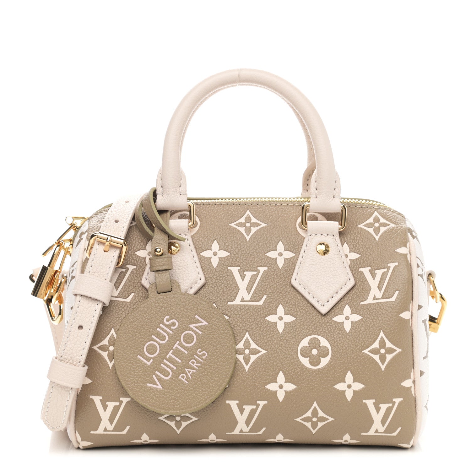 Louis Vuitton Empreinte Monogram Spring in the City Speedy Bandouliere 20 Kaki Beige Cream 1 of 9