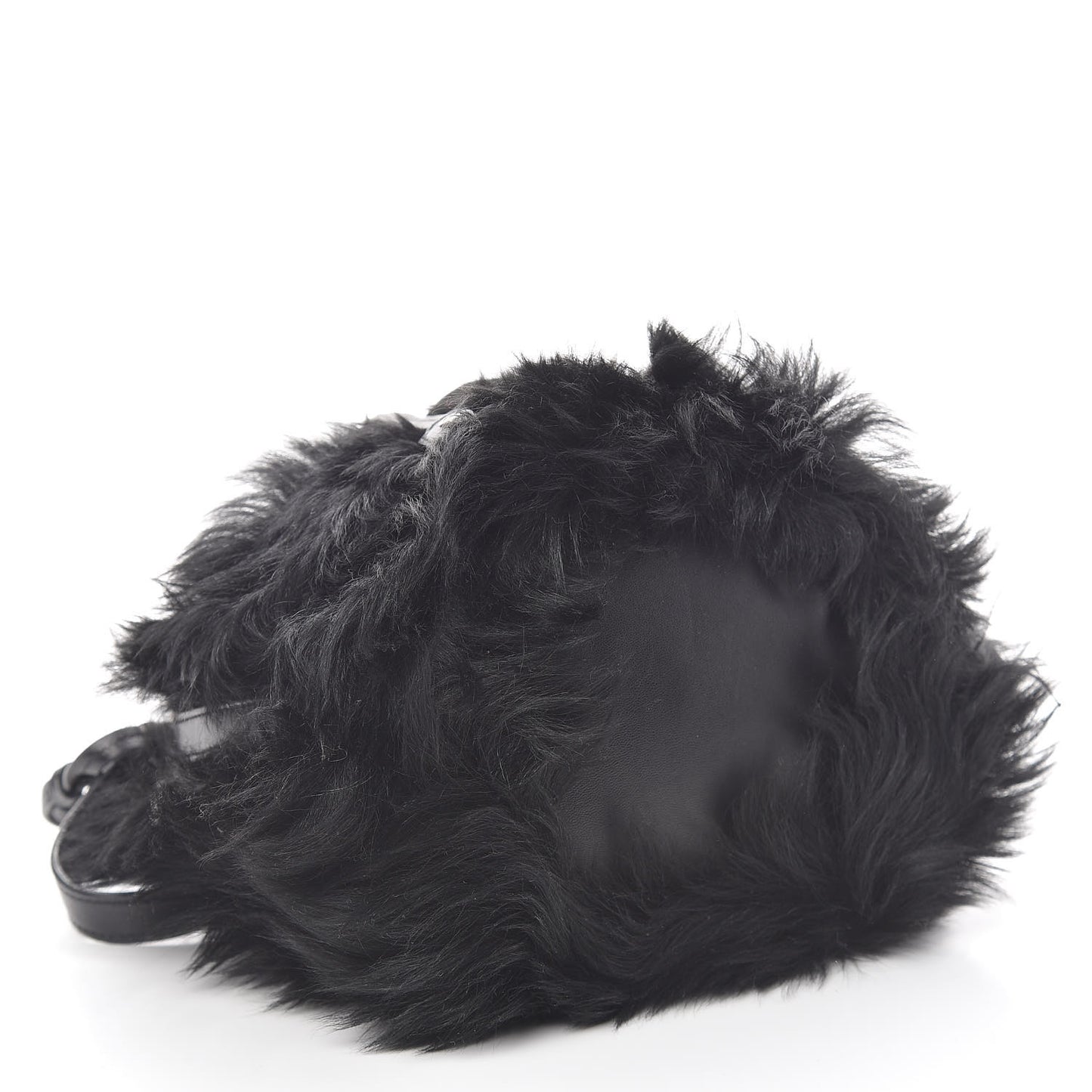 Shearling Anja Bucket Bag Black
