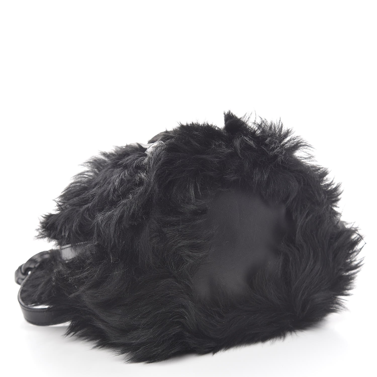 Saint Laurent Shearling Anja Bucket Bag Black 4 of 9