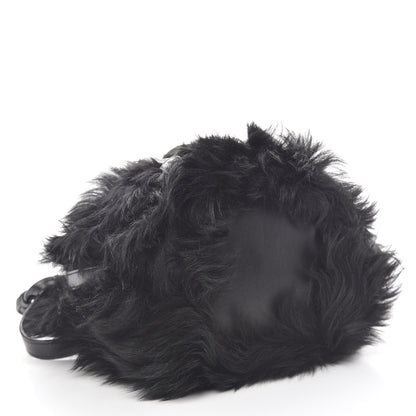 Saint Laurent Shearling Anja Bucket Bag Black 4 of 9