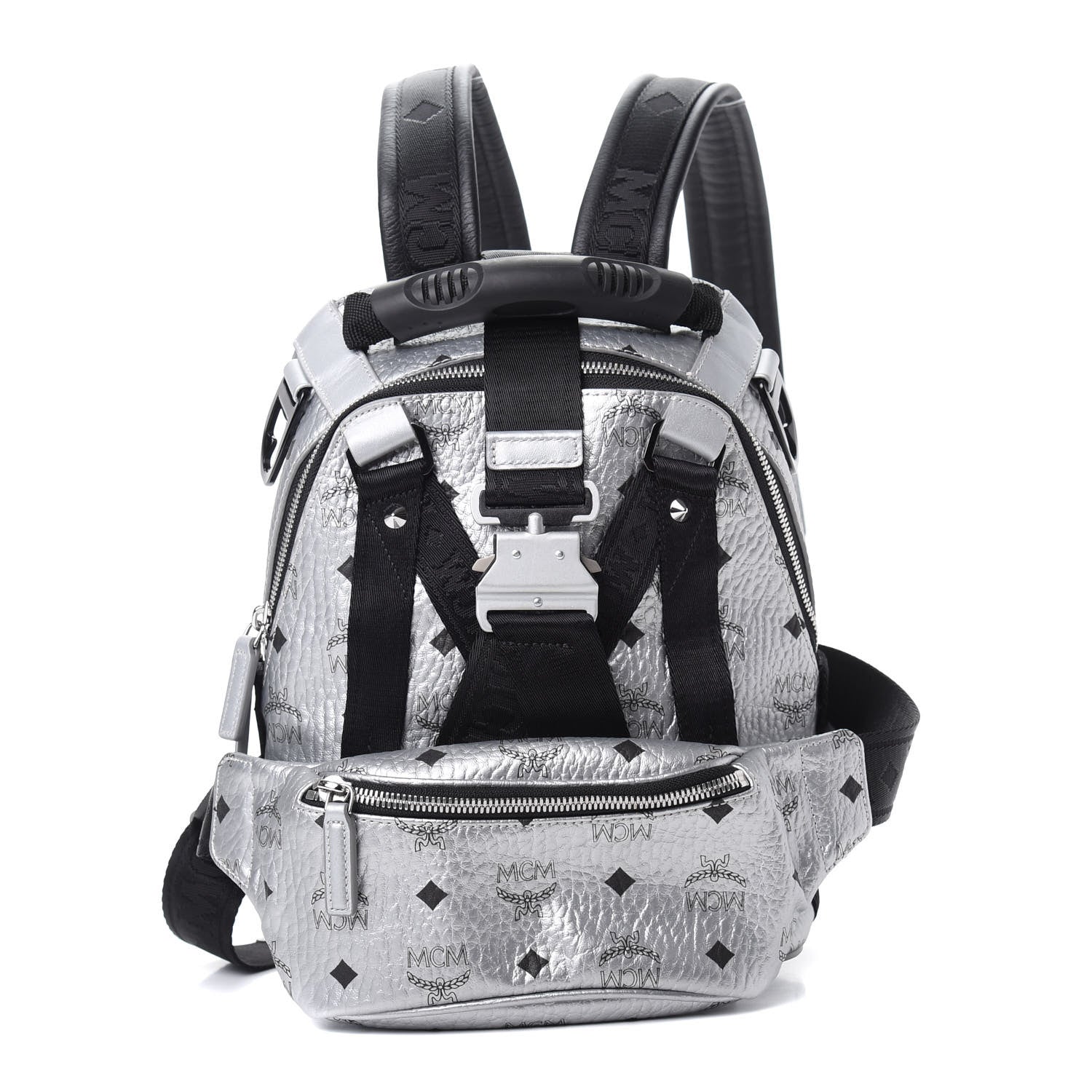 MCM Visetos Small Jemison Backpack Silver 1 of 10