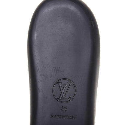 Louis Vuitton Metallic Calfskin Monogram Logo Sunbath Slide Sandals 35 10 of 10