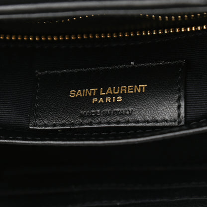 Saint Laurent Calfskin Y Quilted Monogram Toy Loulou Crossbody Bag Black 7 of 12