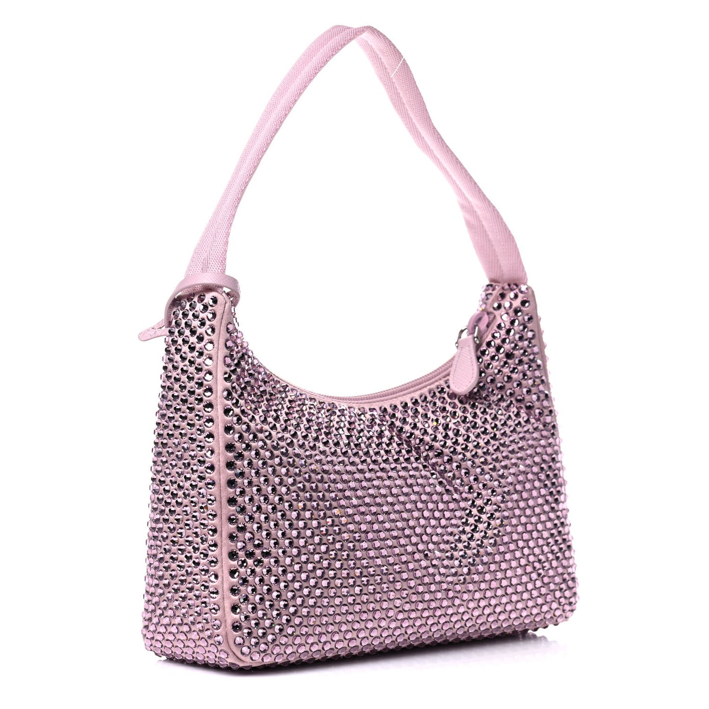 Satin Crystal Mini Re-Edition 2000 Bag Alabastro