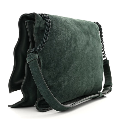 Salvatore Ferragamo Suede Calfskin Small Viva Bow Shoulder Bag Green 3 of 12