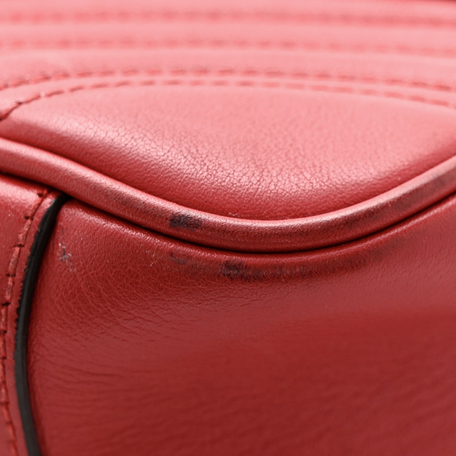 Gucci Calfskin Matelasse Small GG Marmont Shoulder Bag Hibiscus Red 14 of 17