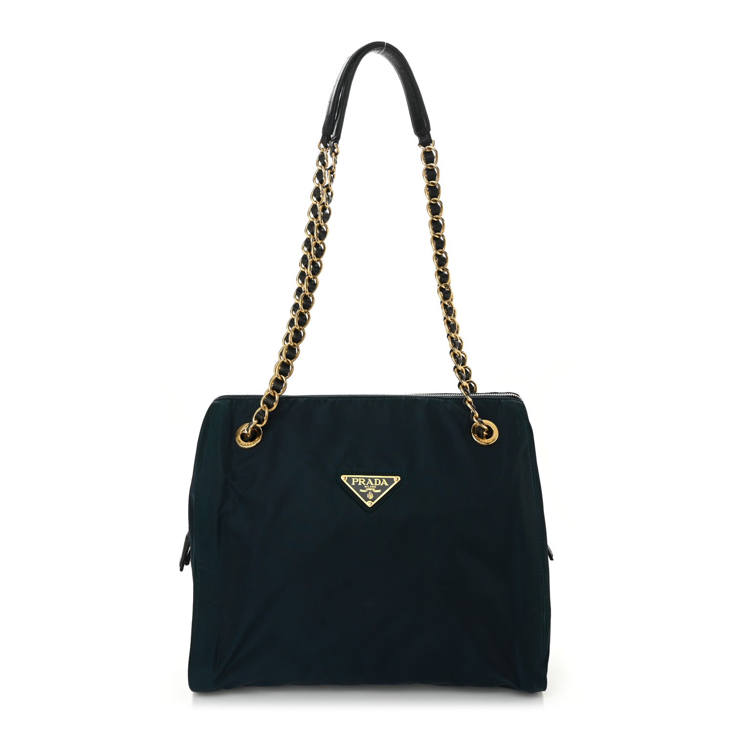 Prada Tessuto Nylon Catena Chain Shoulder Bag Blue 1 of 11