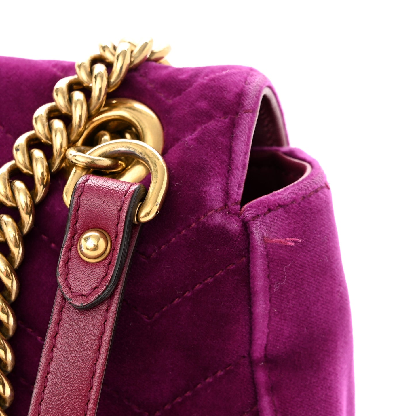 Velvet Matelasse Loved Embroidered Medium GG Marmont Shoulder Bag Fuchsia Violet Cyclamen