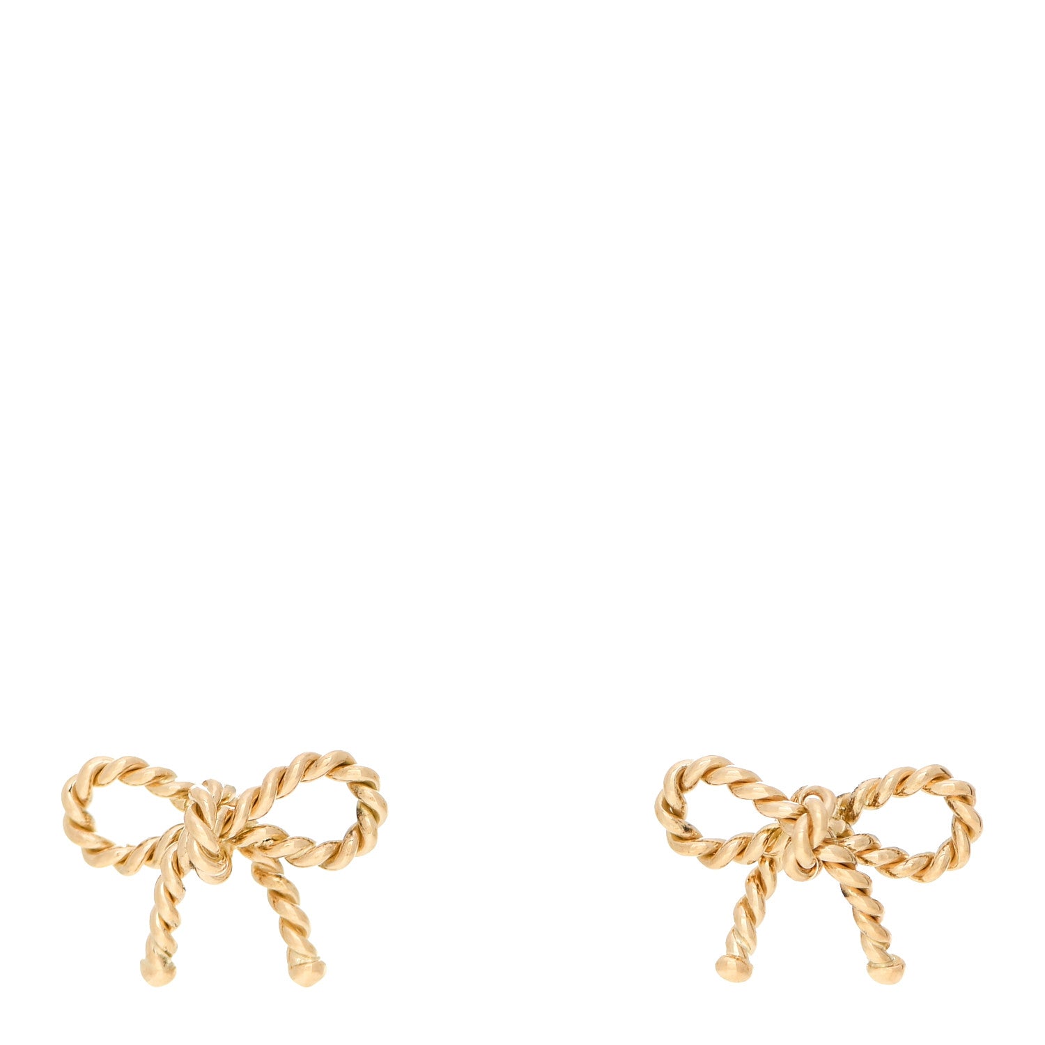 Tiffany 18K Yellow Gold Twist Bow Earrings 1 of 6