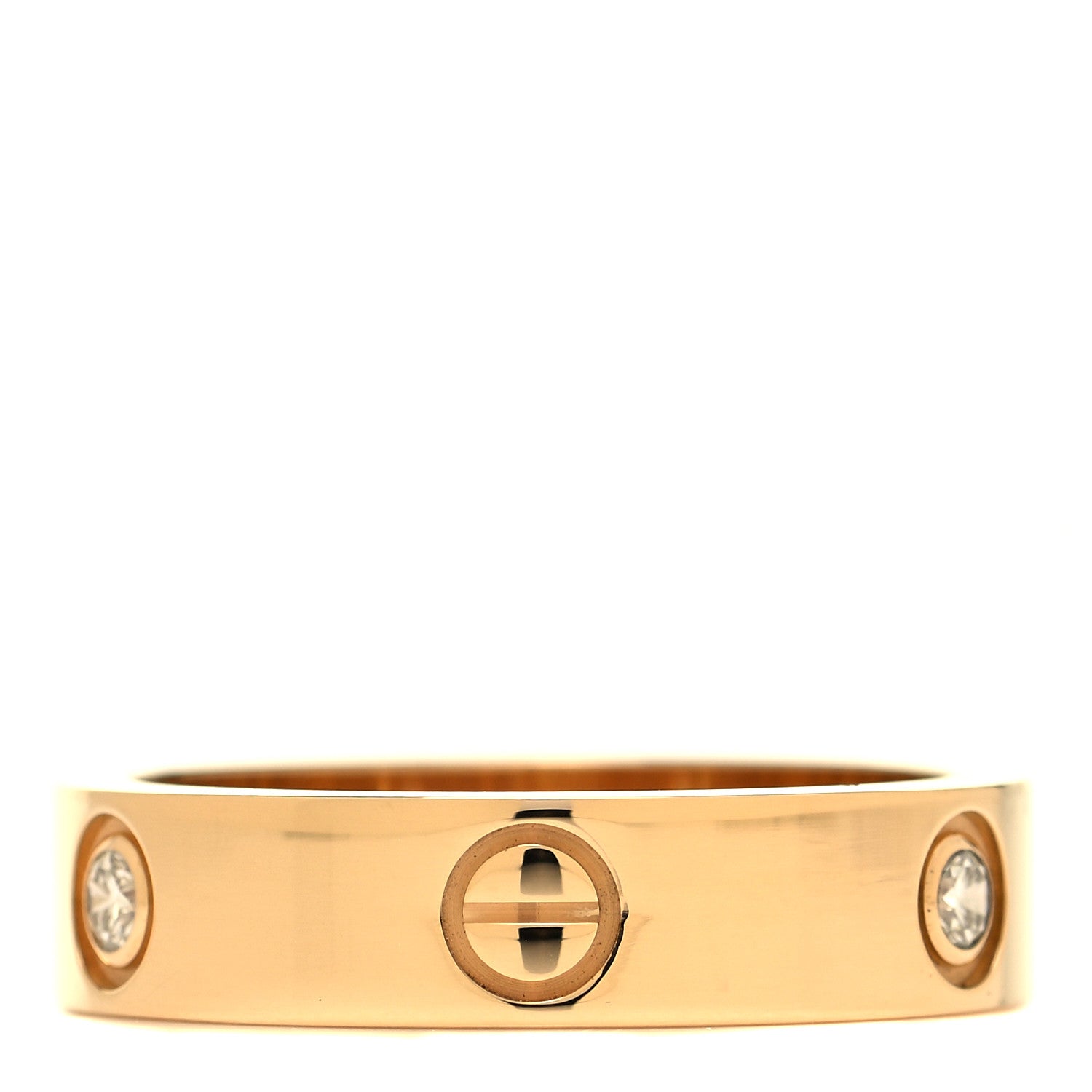 Cartier 18K Yellow Gold 3 Diamond 5.5mm LOVE Ring 62 10 3 of 5