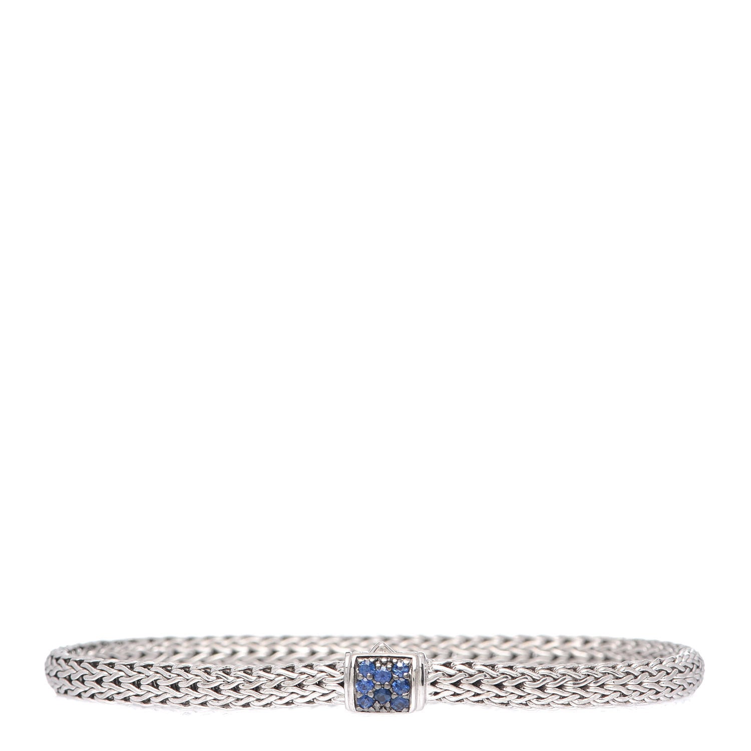 John Hardy Sterling Silver Blue Sapphire 5mm Classic Chain Bracelet 1 of 4