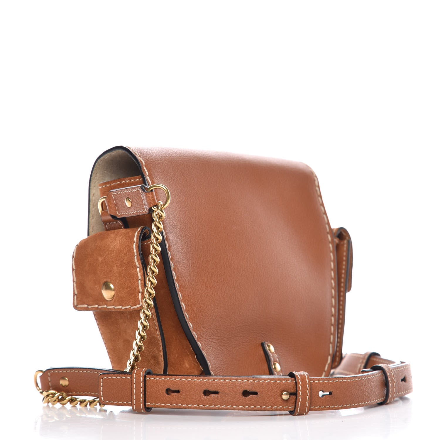 Chloe Calfskin Suede Small Jodie Camera Bag Caramel 3 of 7