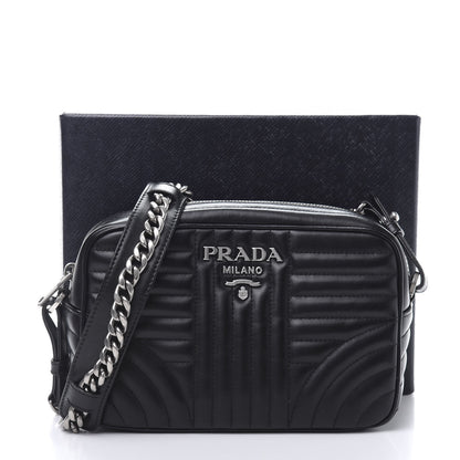 Prada Soft Calfskin Diagramme Crossbody Bag Black 12 of 12