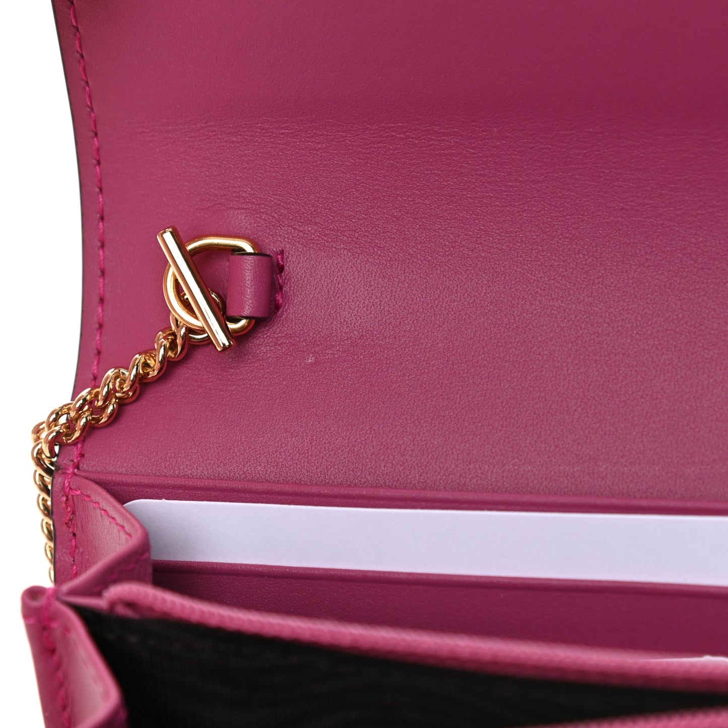 GG Supreme Monogram Moon Calfskin Padlock Continental Chain Wallet Beige Ebony Hibiscus Red New Rosette