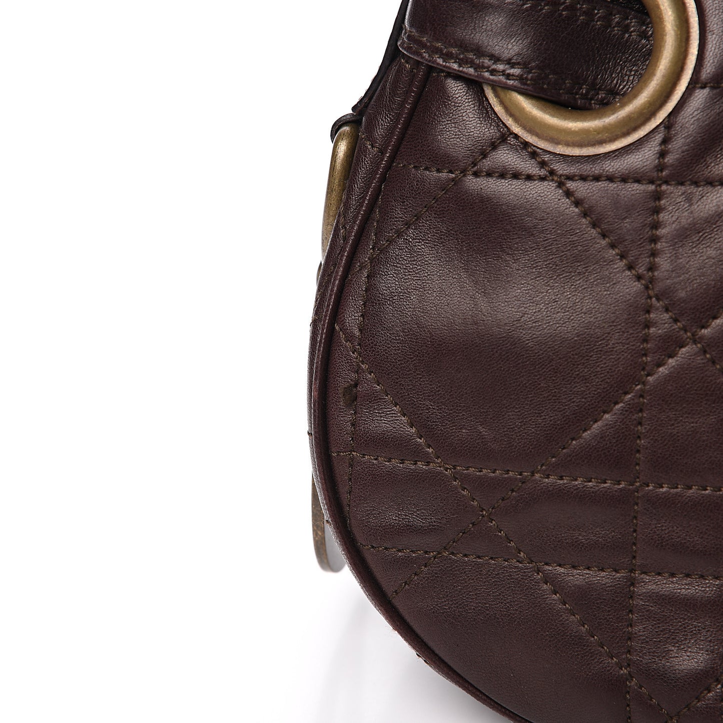 Lambskin Cannage Small Hobo Dark Brown