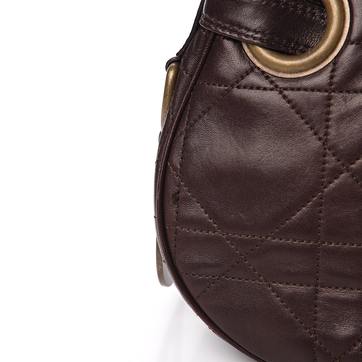 Christian Dior Lambskin Cannage Small Hobo Dark Brown 10 of 11