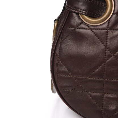 Christian Dior Lambskin Cannage Small Hobo Dark Brown 10 of 11
