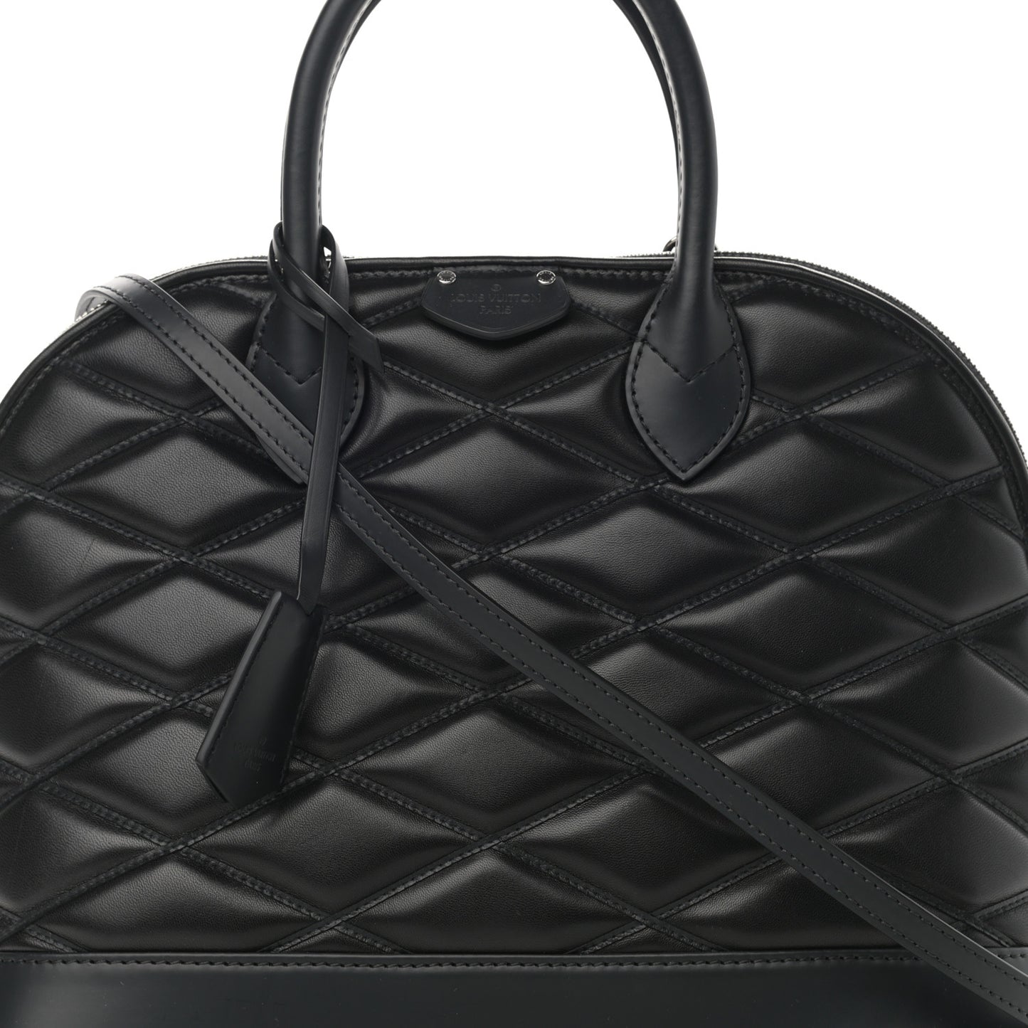 Lambskin Studded Malletage Alma PM Black