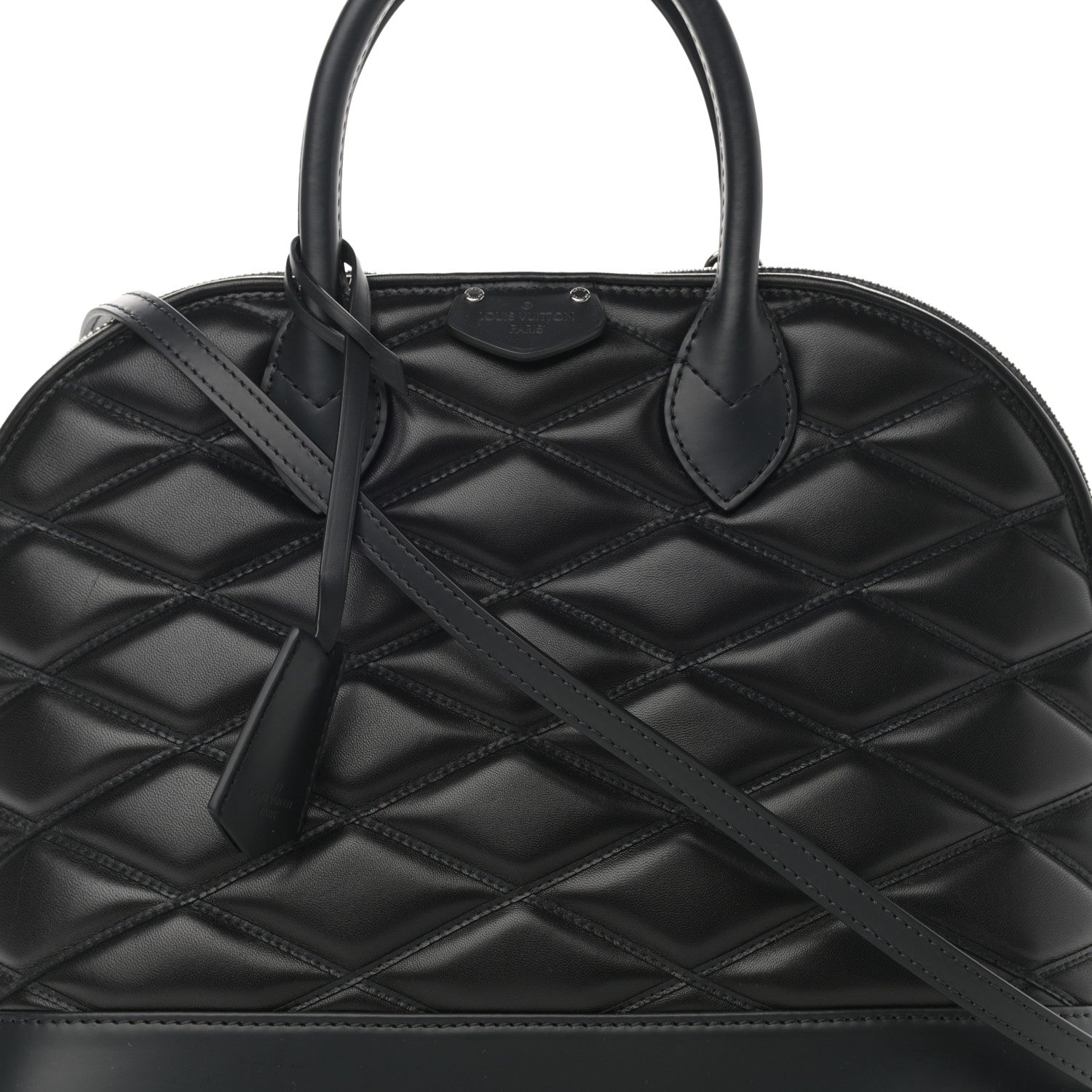 Louis Vuitton Lambskin Studded Malletage Alma PM Black 6 of 11