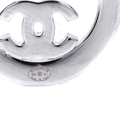 Chanel Crystal CC Round Earrings Silver 4 of 5