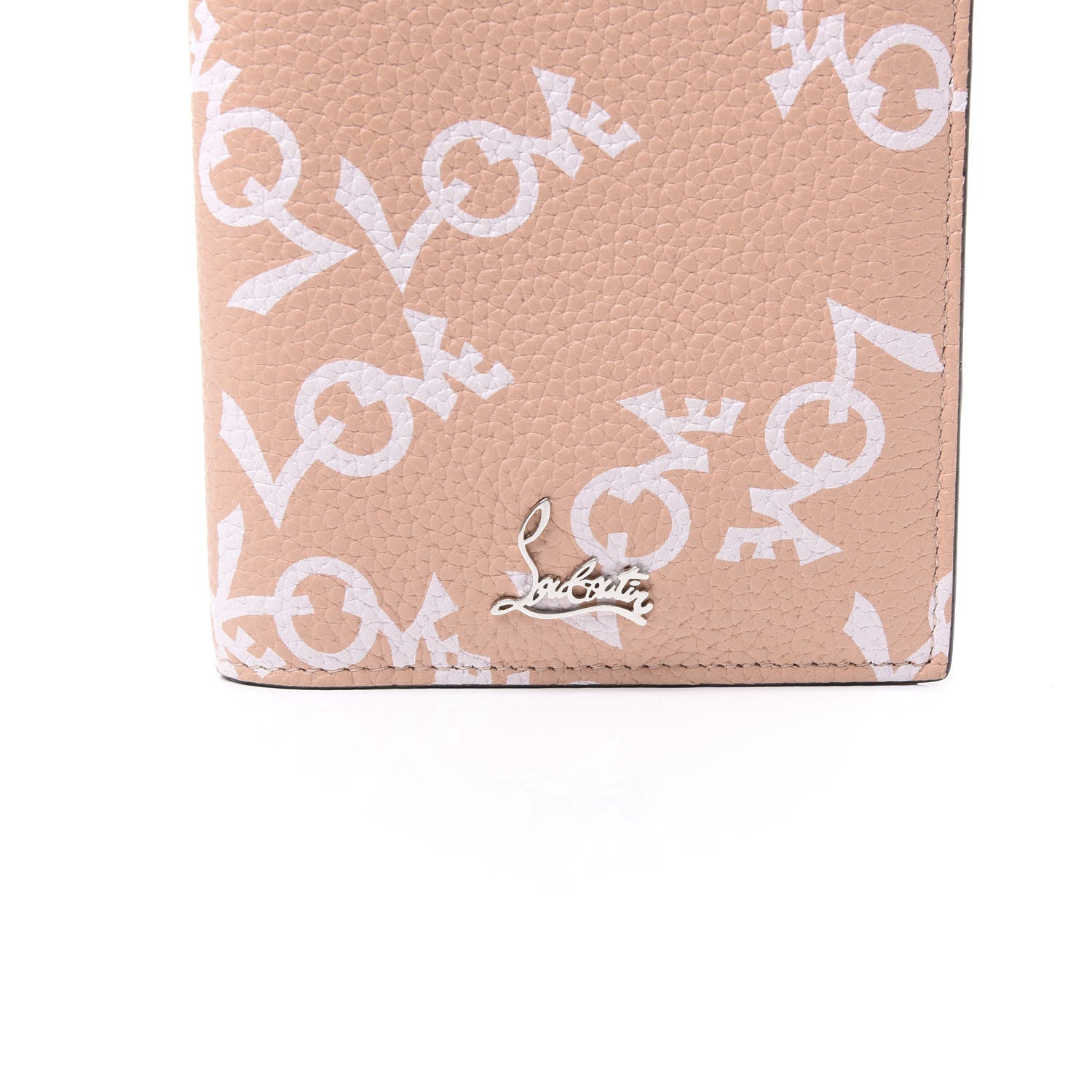 Christian Louboutin CHRSTIAN LOUBOUTIN Grained Calfskin Crazy Love Loubipass Passport Holder Latte 7 of 9