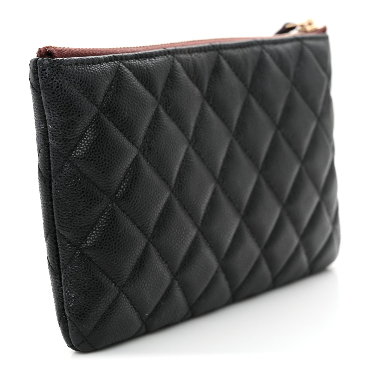 Caviar Quilted Cosmetic Case Black