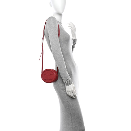 Celine Smooth Calfskin Small Triomphe Oval Crossbody Purse Lipstick 2 of 10