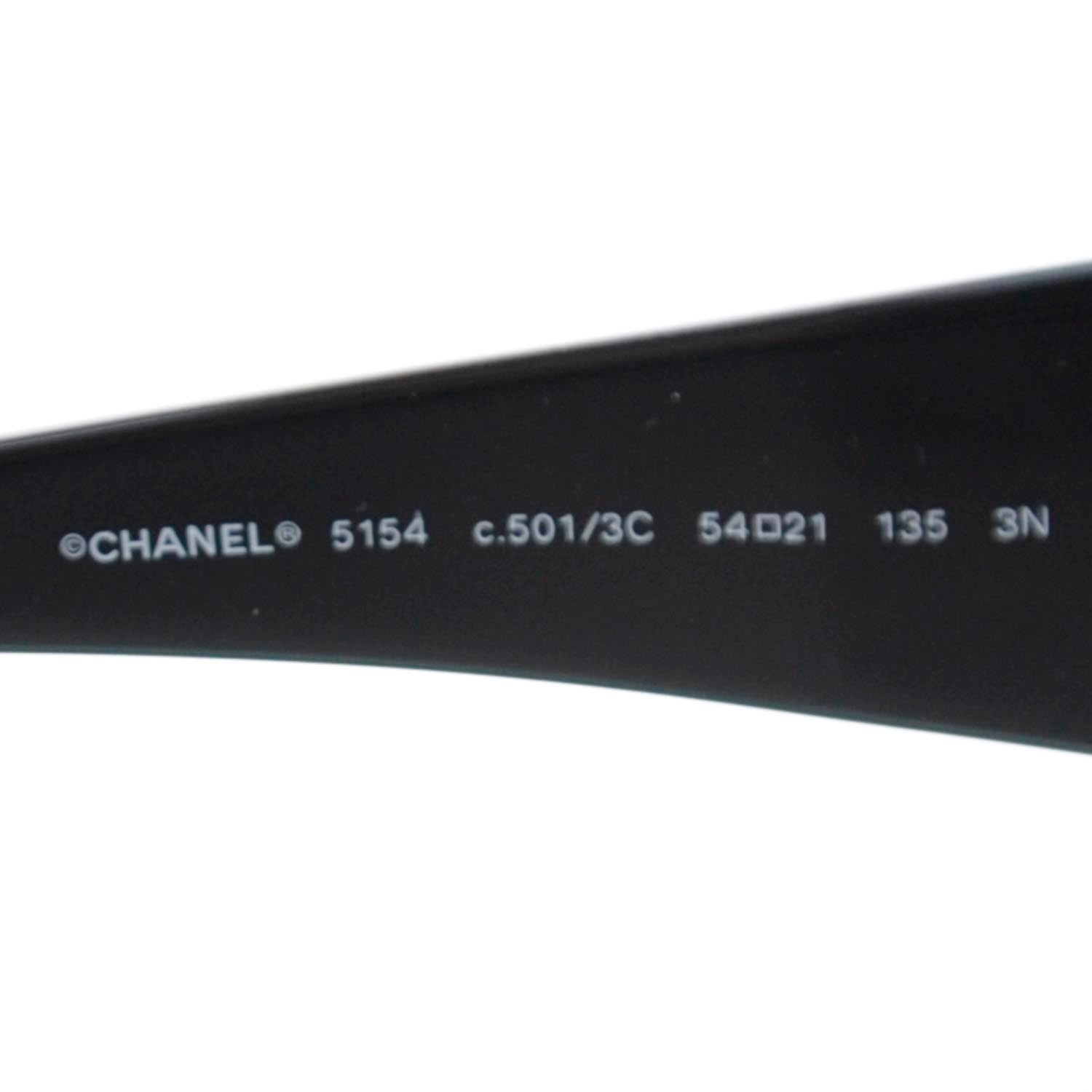 Chanel Acetate CC Logo Round Sunglasses 5154 Black 5 of 8