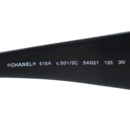 Chanel Acetate CC Logo Round Sunglasses 5154 Black 5 of 8